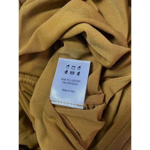 $205 Norma Kamali Diana Women's Gold Diana Ruched One-Shoulder Dress Size XS/34 - Picture 5 of 5